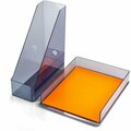 Officemate Desktop Set, LetterTray/MagazineFile, Plastic, GY/TLT OIC26115